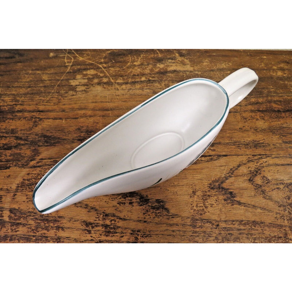 Vintage Denby Stoneware Greenwheat Pattern Gravy Boat W/ Loop Handle - England - Picture 4 of 6